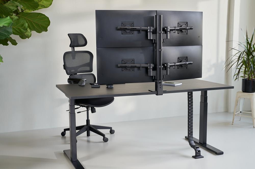 Dataflex zwarte monitorarmen oplossing