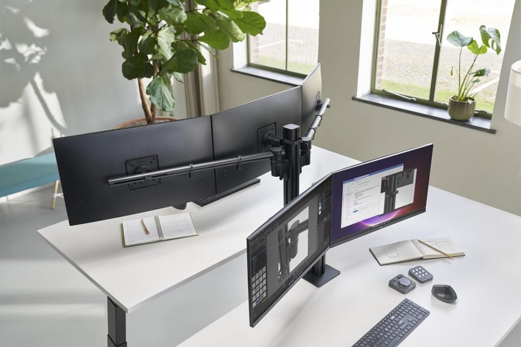 dataflex monitorarmen met dubbele schermen